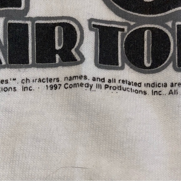 Oneita Men’s Three Stooges Vintage Size XL White Black Pre-Shrunk 100% Cotton - Picture 5 of 5